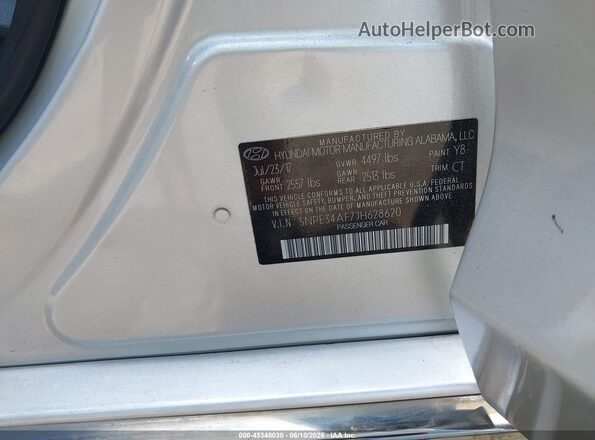 5NPE34AF7JH628620 2018 HYUNDAI SONATA Silver ძრავის განყოფილების ხედი