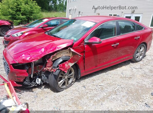 5NPE34AF7JH634515 2018 HYUNDAI SONATA Red Front left