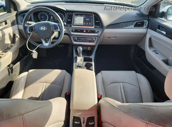 5NPE34AF7JH647491 2018 HYUNDAI SONATA White Вид панелі приладів