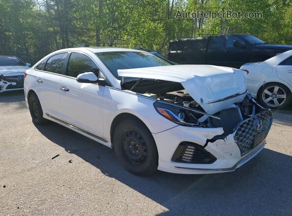 5NPE34AF7KH803921 2019 HYUNDAI SONATA White Front right