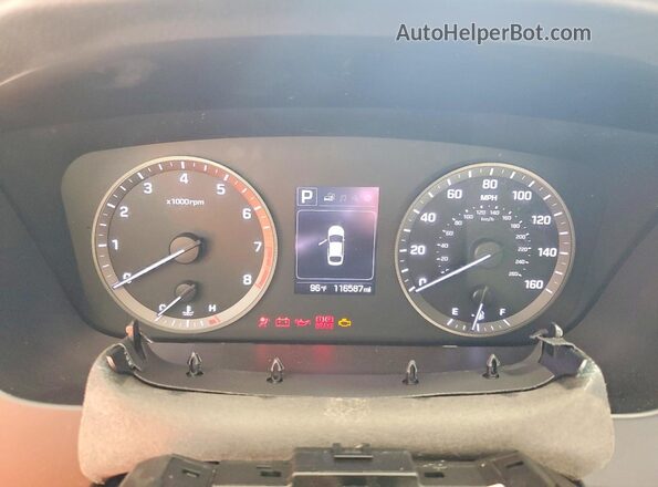 5NPE34AF8GH291786 2016 HYUNDAI SONATA Silver ხელსაწყოთა პანელის ხედი