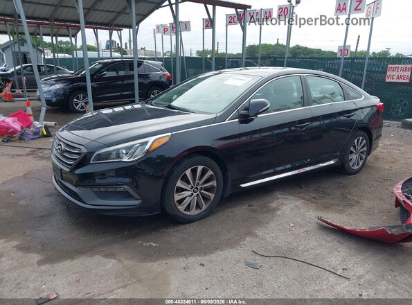 5NPE34AF8GH423591 2016 HYUNDAI SONATA Black Front left