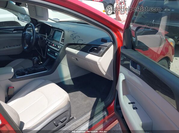 5NPE34AF8JH597698 2018 HYUNDAI SONATA Red წინა სალონის ხედი