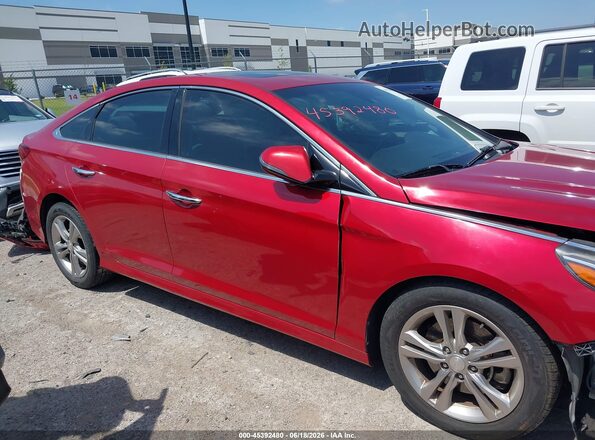 5NPE34AF8JH597698 2018 HYUNDAI SONATA Red უკანა სალონის ხედი