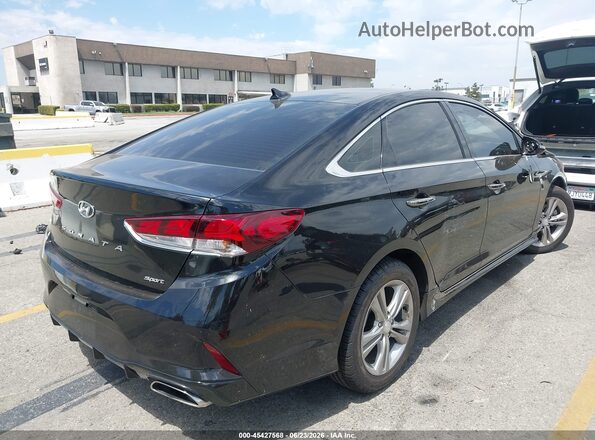 5NPE34AF8JH649587 2018 HYUNDAI SONATA Black Задня права чверть