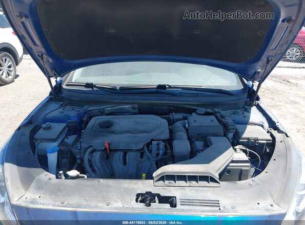 5NPE34AF8JH660069 2018 HYUNDAI SONATA Blue უკანა ხედი
