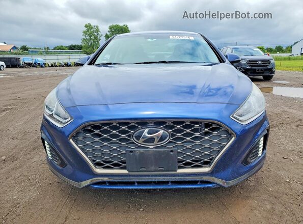5NPE34AF8JH720965 2018 HYUNDAI SONATA Blue Front view