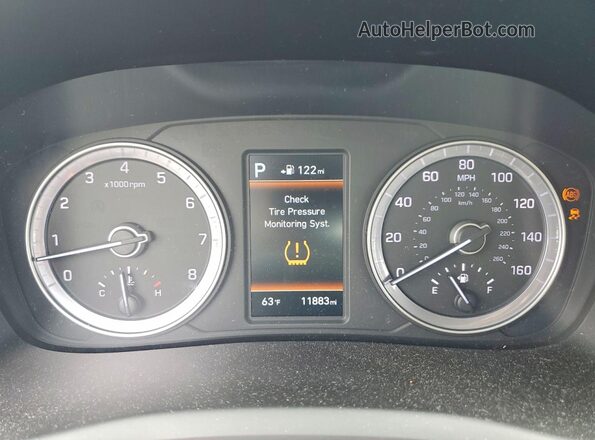 5NPE34AF8JH720965 2018 HYUNDAI SONATA Blue Instrument cluster view