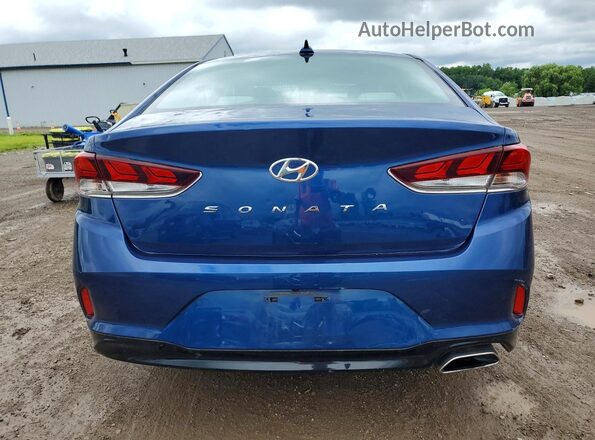 5NPE34AF8JH720965 2018 HYUNDAI SONATA Blue Rear view