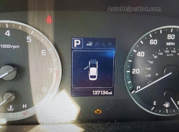 5NPE34AF9GH290694 2016 HYUNDAI SONATA Black Вид щитка приладів