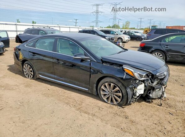 5NPE34AF9GH394117 2016 HYUNDAI SONATA Black Առջևի աջ