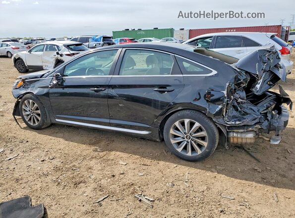 5NPE34AF9GH394117 2016 HYUNDAI SONATA Black Հետևի ձախ