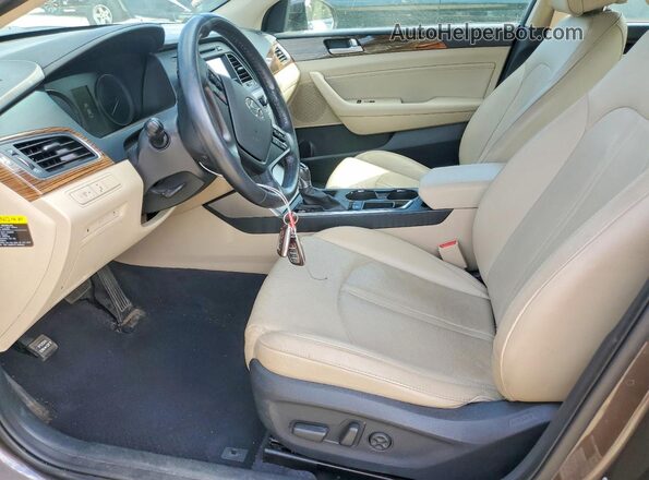 5NPE34AF9GH425687 2016 HYUNDAI SONATA Brown Widok wnętrza z przodu