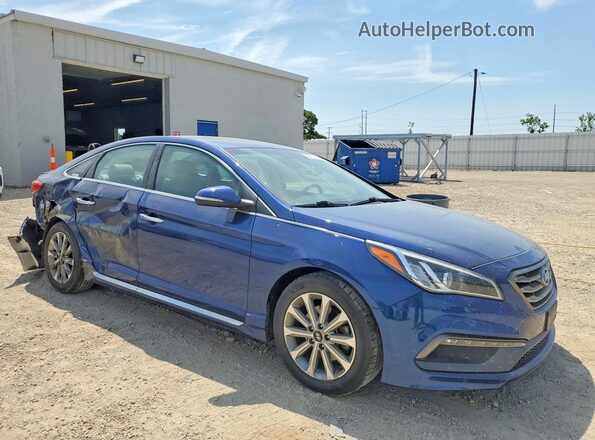 5NPE34AF9HH438344 2017 HYUNDAI SONATA Blue Передня права чверть