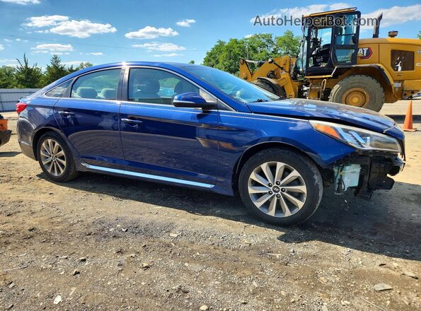 5NPE34AF9HH450221 2017 HYUNDAI SONATA Blue Передня права чверть