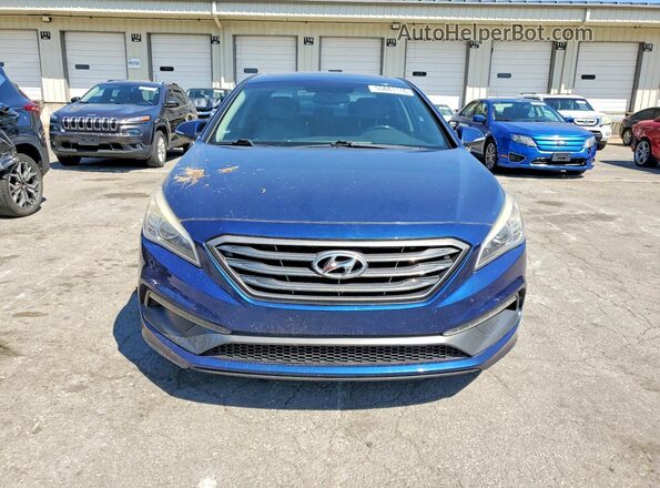 5NPE34AF9HH520140 2017 HYUNDAI SONATA Blue Вид спереду