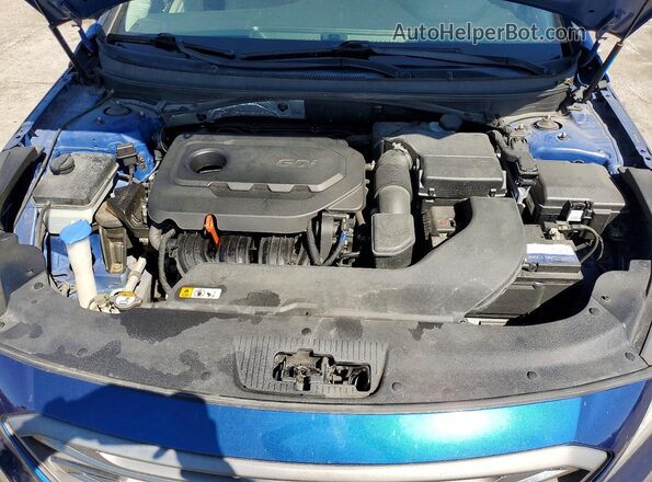 5NPE34AF9HH520140 2017 HYUNDAI SONATA Blue Вид задньої частини салону