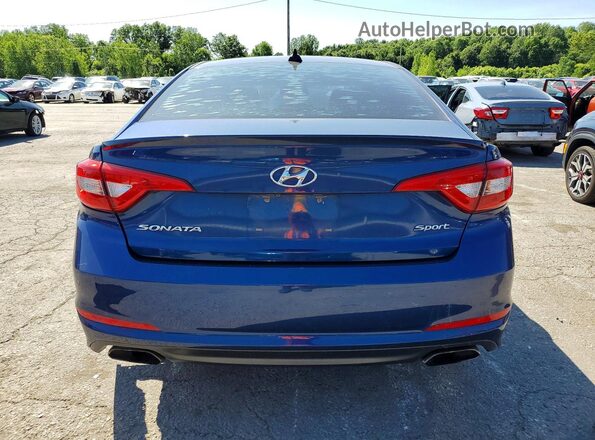 5NPE34AF9HH520140 2017 HYUNDAI SONATA Blue Вид ззаду