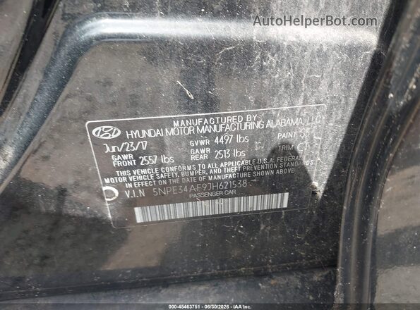 5NPE34AF9JH621538 2018 HYUNDAI SONATA Black Widok komory silnika