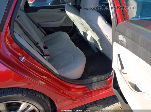 5NPE34AF9JH658993 2018 HYUNDAI SONATA Red Widok naklejki z numerem VIN