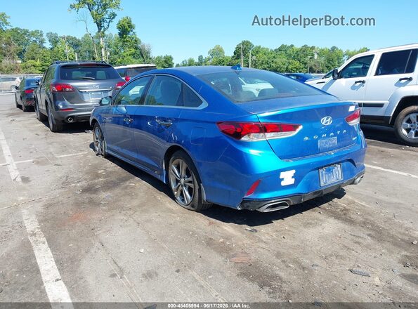 5NPE34AF9JH672375 2018 HYUNDAI SONATA Синий Задняя левая четверть