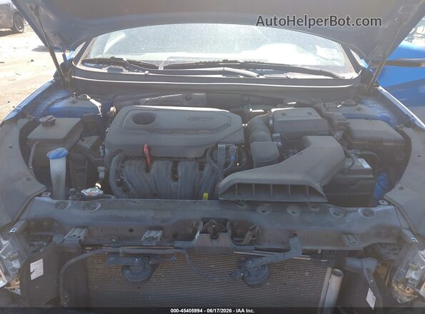 5NPE34AF9JH672375 2018 HYUNDAI SONATA Синий Вид сзади