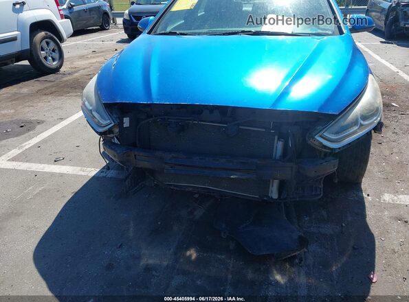 5NPE34AF9JH672375 2018 HYUNDAI SONATA Синий Вид задней части салона
