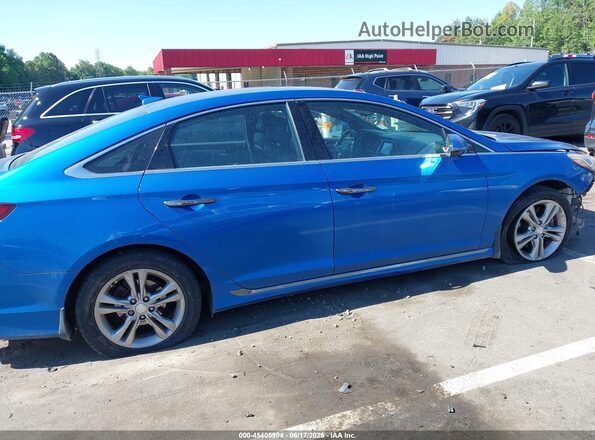 5NPE34AF9JH672375 2018 HYUNDAI SONATA Синий Панорамный вид салона 360°