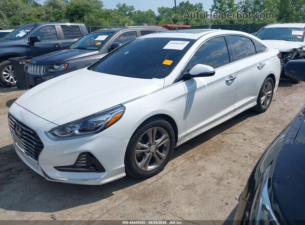 5NPE34AF9JH682601 2018 HYUNDAI SONATA Белый Передняя левая четверть