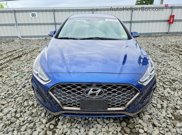 5NPE34AF9KH757248 2019 HYUNDAI SONATA Blue Front view