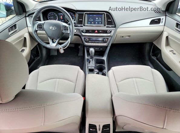 5NPE34AF9KH757248 2019 HYUNDAI SONATA Blue Dashboard view