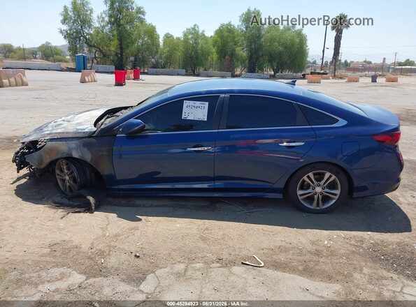 5NPE34AF9KH768489 2019 HYUNDAI SONATA Blue Սալոնի հետևի տեսք
