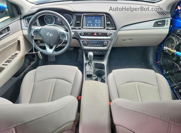 5NPE34AF9KH778956 2019 HYUNDAI SONATA Blue წინა პანელის ხედი