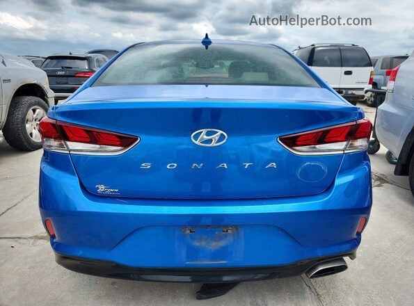 5NPE34AF9KH778956 2019 HYUNDAI SONATA Blue უკანა ხედი