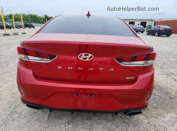 5NPE34AF9KH806741 2019 HYUNDAI SONATA Red Rear view
