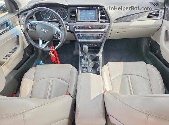 5NPE34AF9KH808568 2019 HYUNDAI SONATA White Առջևի վահանակի տեսք