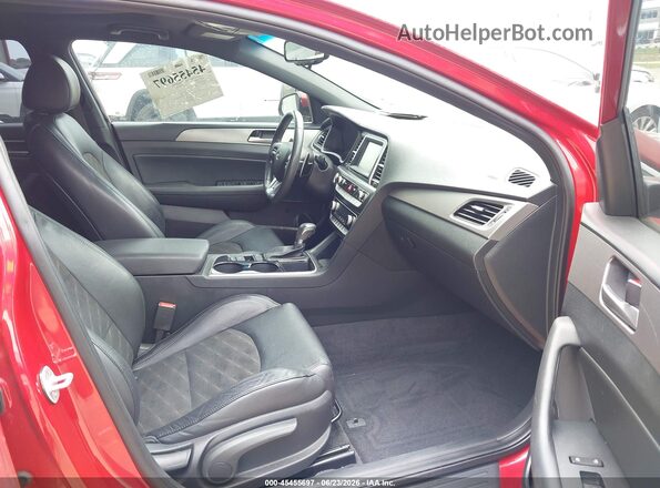 5NPE34AF9KH814273 2019 HYUNDAI SONATA Красный Вид салона спереди