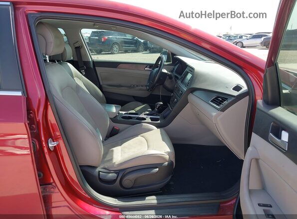 5NPE34AFXGH322911 2016 HYUNDAI SONATA Red Вид салону спереду