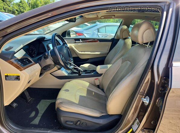 5NPE34AFXGH328935 2016 HYUNDAI SONATA Brown Вид салону спереду