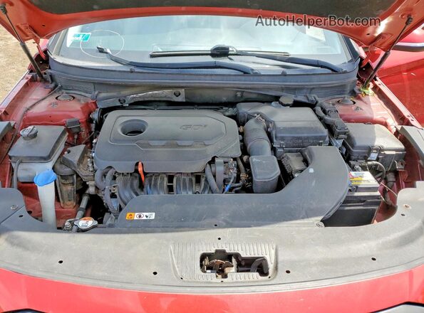5NPE34AFXHH444430 2017 HYUNDAI SONATA Red Вид задньої частини салону