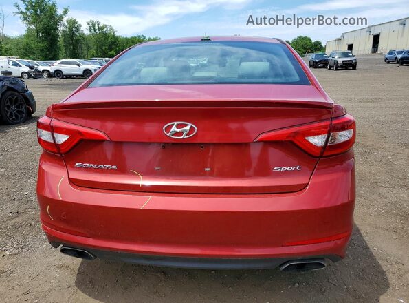 5NPE34AFXHH444430 2017 HYUNDAI SONATA Red Вид ззаду
