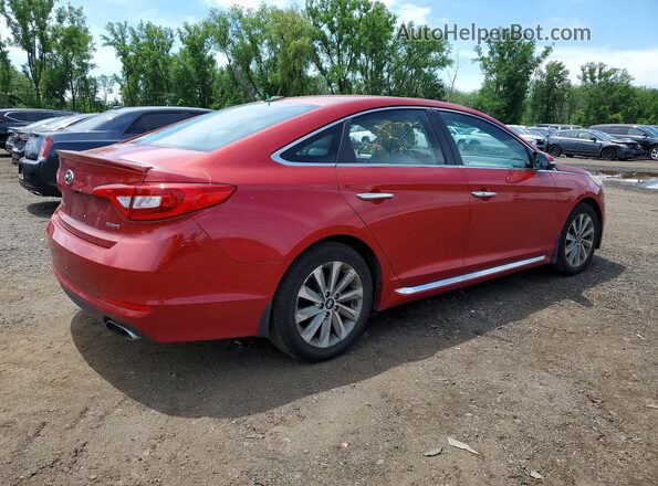 5NPE34AFXHH444430 2017 HYUNDAI SONATA Red Задня права чверть