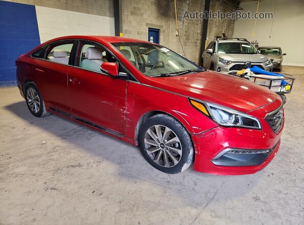 5NPE34AFXHH460837 2017 HYUNDAI SONATA Red Front right