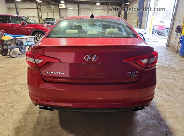 5NPE34AFXHH460837 2017 HYUNDAI SONATA Red Rear view