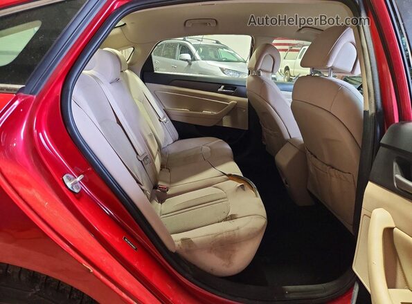 5NPE34AFXHH460837 2017 HYUNDAI SONATA Red Rear seats view