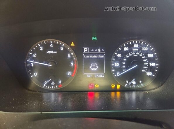 5NPE34AFXHH460837 2017 HYUNDAI SONATA Red Instrument cluster view
