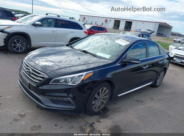 5NPE34AFXHH529140 2017 HYUNDAI SONATA Black Vista tres cuartos delantera izquierda