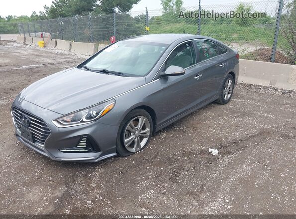 5NPE34AFXJH638512 2018 HYUNDAI SONATA Gray Front left