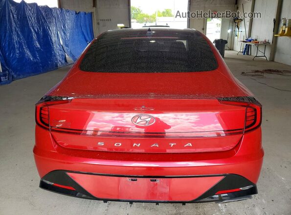 5NPEF4JA6MH118212 2021 HYUNDAI SONATA Red უკანა ხედი