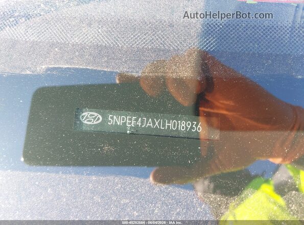 5NPEF4JAXLH018936 2020 HYUNDAI SONATA Black Вид підкапотного простору